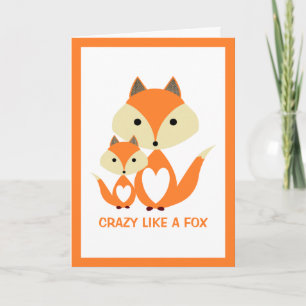 Tarjeta Loco como un zorro, Naranja Fox Burlap