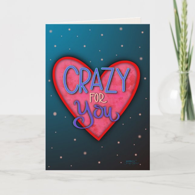 Tarjeta Loco para ti esposa esposa esposa moderna corazón (Anverso)