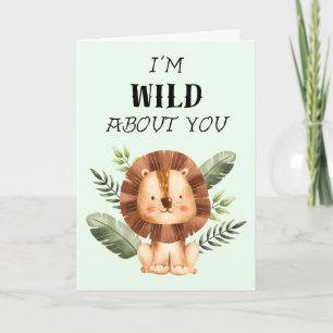 Tarjeta Loco Por Ti León Adorable Deja San Valentín