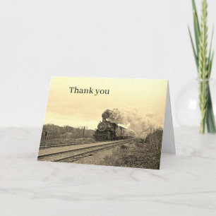 Tarjeta Locomotora Vintage Tren Ferrocarril Negro Viaje