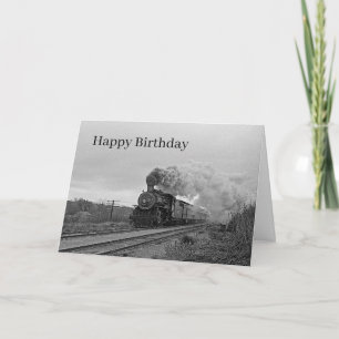 Tarjeta Locomotora Vintage Tren Ferrocarril Negro Viaje