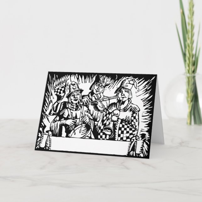 Tarjeta Locos músicos callejeros de Navidad (Anverso)