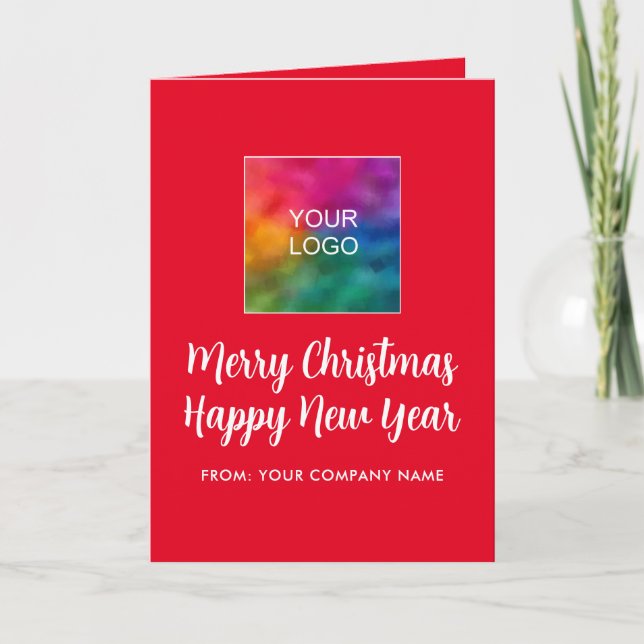 Tarjeta Logo Caligrafía Feliz Navidad Feliz Año Nuevo (Anverso)