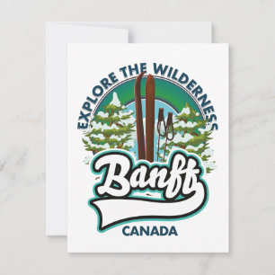 Tarjeta logo de banff canada to ski