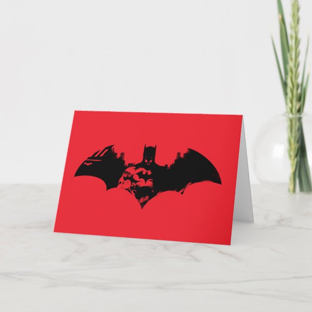 Tarjeta Logo de Batman y Gotham Silhouette Bat (Anverso)