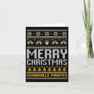 Tarjeta Logo de Cedarville Pirates Feliz Navidad Feo Sudor