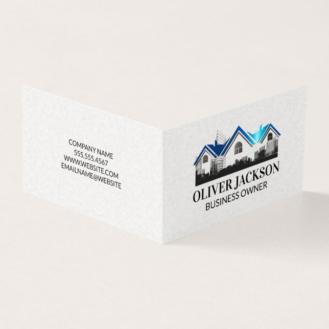 Tarjeta Logo de Real Estate Roof | Esquemas de construcció (Exterior)