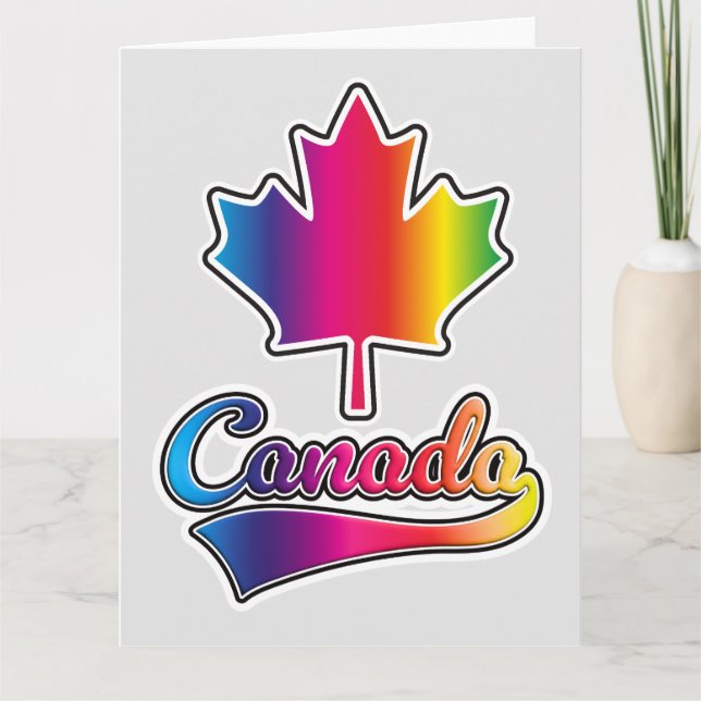 Tarjeta Logo del arcoiris del Orgullo de Canadá (Anverso)