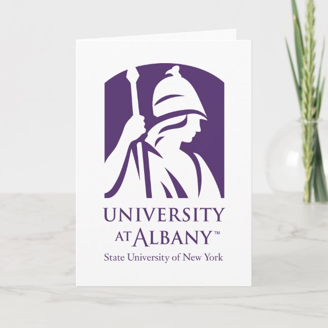 Tarjeta Logo icónico de la Universidad de Albany (Anverso)