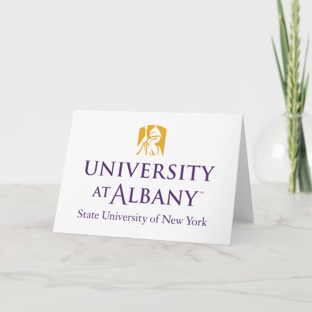 Tarjeta Logo icónico de la Universidad de Albany (Anverso)