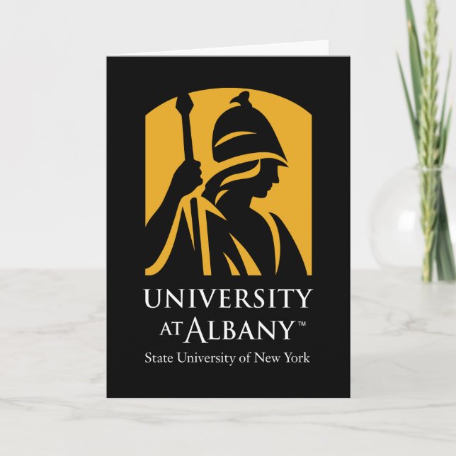 Tarjeta Logo icónico de la Universidad de Albany (Anverso)