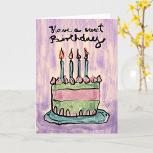 Tarjeta Logo Pastel Dibujado a Mano Artístico Azul Morado 