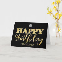Logotipo 3d Cartas de Oro Cumpleaños Negra