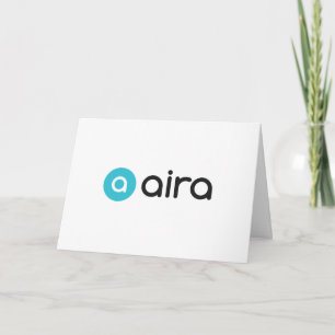 Tarjeta Logotipo azul y negro de Aira Feliz cumpleaños