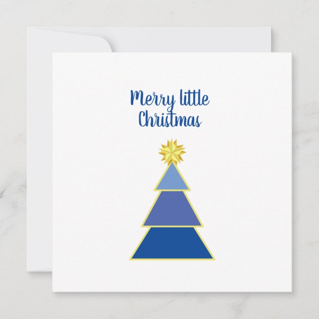 Tarjeta Logotipo comercial Feliz Navidad Blue Simple Squar (Anverso)