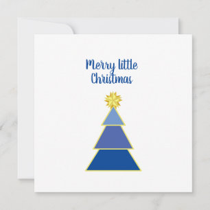 Tarjeta Logotipo comercial Feliz Navidad Blue Simple Squar