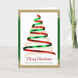 Tarjeta Logotipo corporativo de Navidad en forma de cinta 