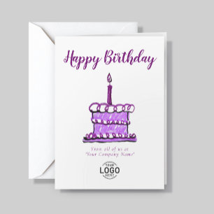 Tarjeta Logotipo Corporativo Simple Tarta de Cumpleaños co