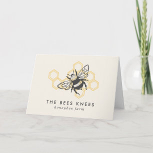 Tarjeta Logotipo de abeja vintage Gracias al cliente de ab
