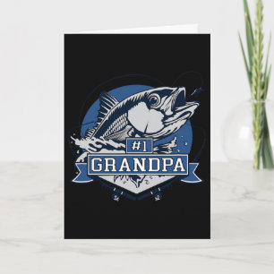 Tarjeta Logotipo de Abuelo Pescador Número 1 de Moda