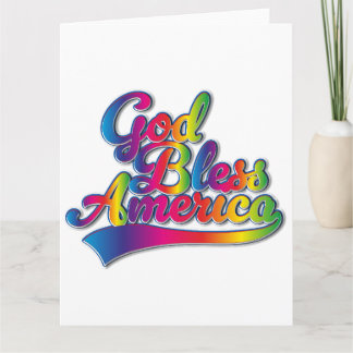 Tarjeta logotipo de arcoíris de Dios bendiga a América