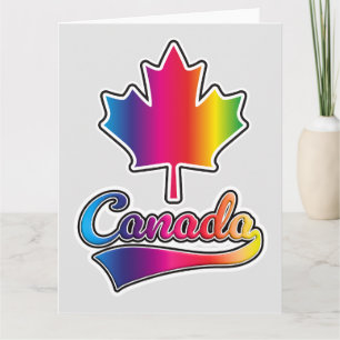 Tarjeta logotipo de arcoíris del orgullo de Canadá