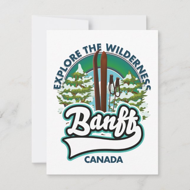 Tarjeta logotipo de banff canadá para esquiar (Anverso)