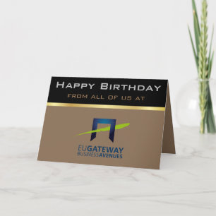 Tarjeta Logotipo de cumpleaños sin compañía de los emplead