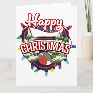 Tarjeta Logotipo de dibujos animados de Feliz Navidad
