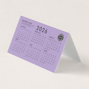 Tarjeta Logotipo de negocio 2026 Calendario Empleados en f