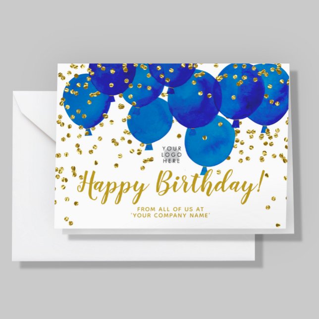 Tarjeta Logotipo de personalizado Balones azules Confetti  (Subido por el creador)