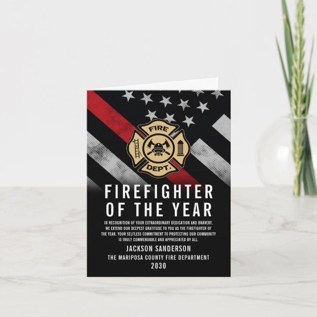 Tarjeta Logotipo de reconocimiento de empleado Bombero del (Anverso)