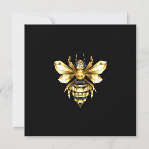 Tarjeta Logotipo de Relieve metalizado dorado falso poligo