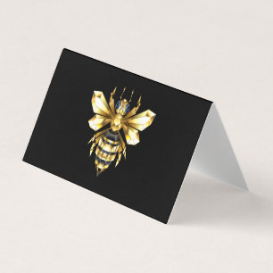 Tarjeta Logotipo de Relieve metalizado dorado falso poligo