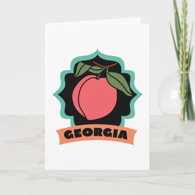 Tarjeta Logotipo del melocotón de Georgia (Anverso)