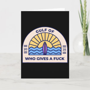 Tarjeta Logotipo divertido anti-Trump del Golfo de Quien S
