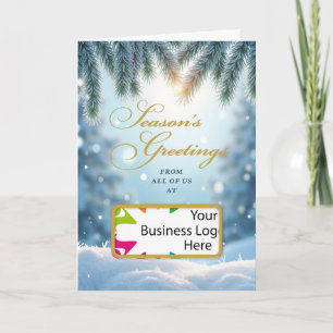 Tarjeta Logotipo empresarial Felicitaciones de Navidad Tem