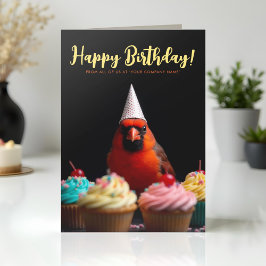 Tarjeta Logotipo Fun Cute Corporativo Cardinal Bird Cumple