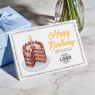 Tarjeta Logotipo Grande Pastel De Chocolate Vintage Negoci
