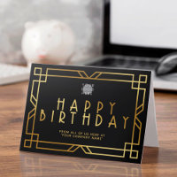 Logotipo personalizado Art Deco Gold Business Cump