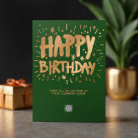 Logotipo personalizado Faux Gold 3d Feliz cumpleañ