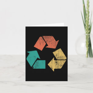 Tarjeta Logotipo Retro Reciclaje Proteger la Naturaleza Dí