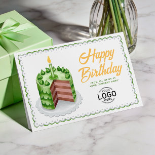 Tarjeta Logotipo Verde Grande Pastel Vintage Cumpleaños Ne