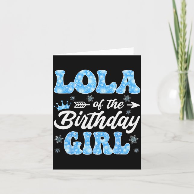 Tarjeta Lola Of The Birthday Girl Snowflakes Winter Christ (Anverso)