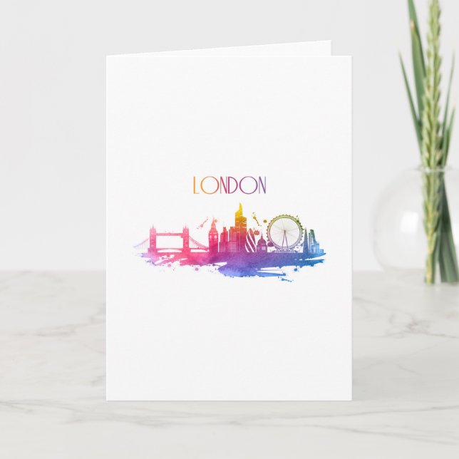 TARJETA LONDON WATERCOLOR SKYLINE (Anverso)