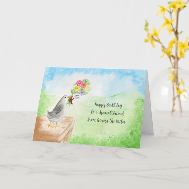 Tarjeta Long Distance Friend Birthday Card (flor amarilla)