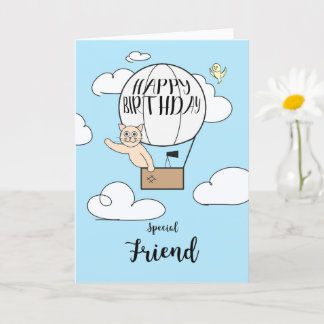 Tarjeta Long Distance Friend Birthday Hot Air Balloon     