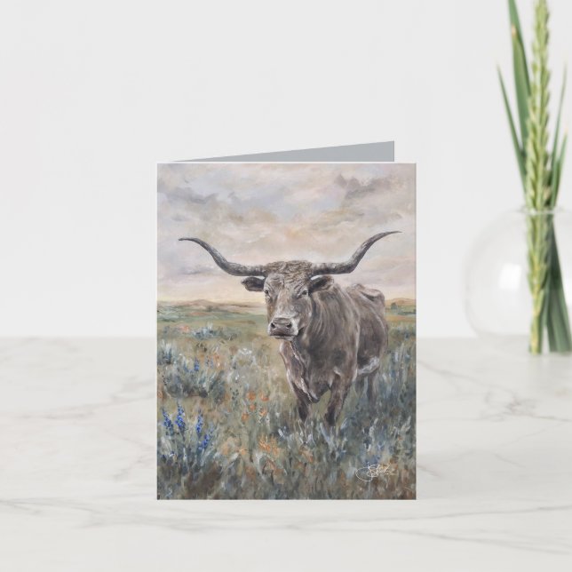 Tarjeta "Longhorn" pintado a mano (Anverso)