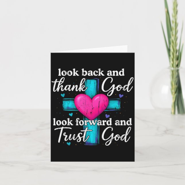 Tarjeta Look Back And Thank God Look Forward And Trust God (Anverso)