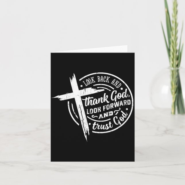 Tarjeta Look Back And Thank God Look Forward And Trust God (Anverso)
